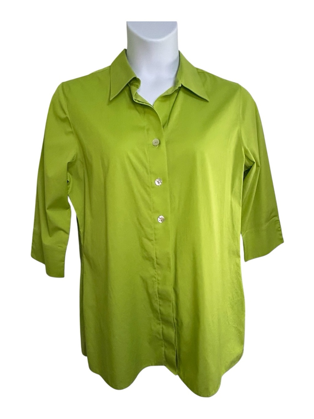 Investments Women’s Blouse Button Up 3/4 Sleeve Collared Shirt Work Sz 16